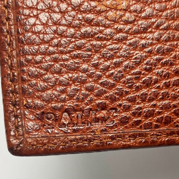 Bally Wallet French Purse Small Bifold Tan Grained Leather Vintage Y2K - Picture 8 of 11